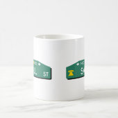 Tasse de café avec panneau de rue de Philly : pour (Centre)