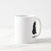 Tasse de café avec peinture de chat noir nom perso (Devant droit)