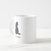 Tasse de café avec peinture de chat noir nom perso (Devant gauche)