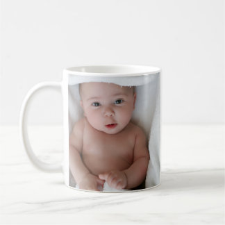 Tasse de café avec photo de bébé