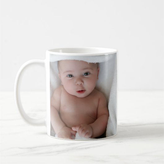 Tasse de café avec photo de bébé (Gauche)