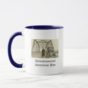 Tasse de café avec photo réelle d'un homme américa