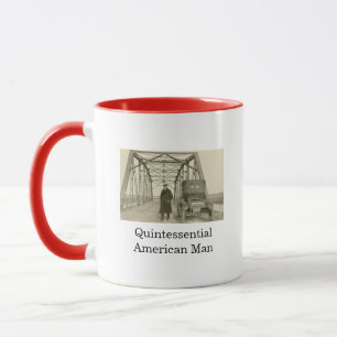 Tasse de café avec photo réelle d'un homme américa