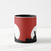 Tasse de café avec silhouette de guerrier samouraï (Centre)