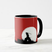 Tasse de café avec silhouette de guerrier samouraï (Devant droit)