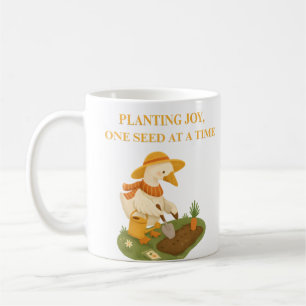 Tasse de café avec slogan de jardinage de joie de