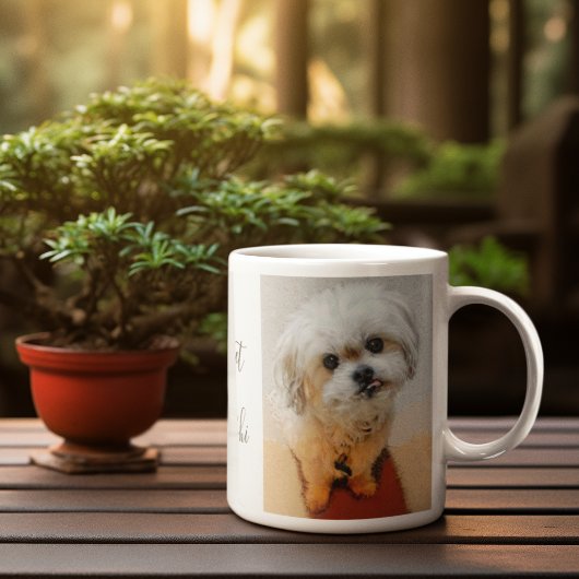 Tasse de café avec texte et chien Malshi