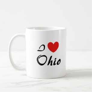 Tasse de café avec typographie de cœur « J'aime Oh