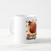 Tasse de café avec typographie de Thanksgiving joy (Devant gauche)