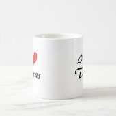 Tasse de café avec typographie « J'aime Texas Hear (Centre)