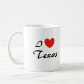 Tasse de café avec typographie « J'aime Texas Hear (Gauche)
