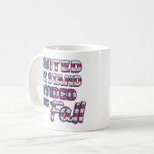 Tasse de café avec typographie "United We Stand" (Devant gauche)