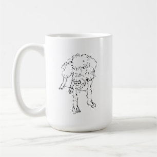 Tasse de café avec un chiot teckel à poil dur mign