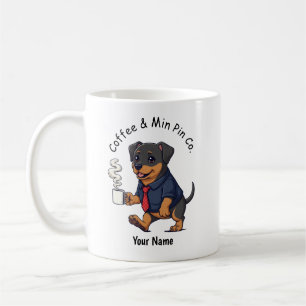 Tasse de café avec un Miniature Pinscher drôle en