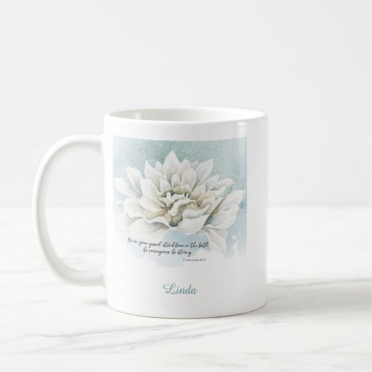 Tasse de café avec verset biblique (Gauche)