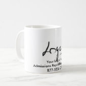 Tasse de café avec votre numéro de téléphone (Devant gauche)