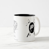 Tasse de café - bande dessinée de pêche - costume (Devant droit)