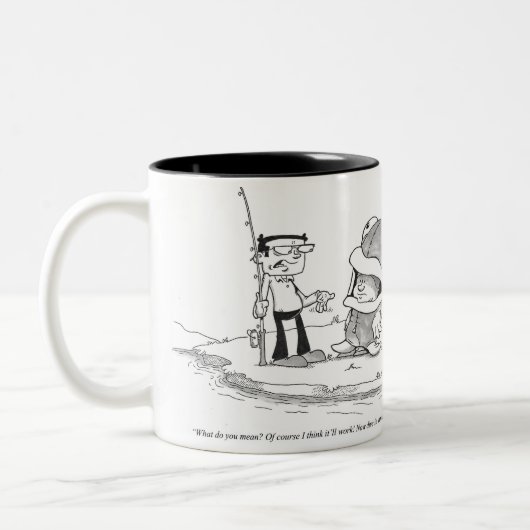 Tasse de café - bande dessinée de pêche - costume (Gauche)