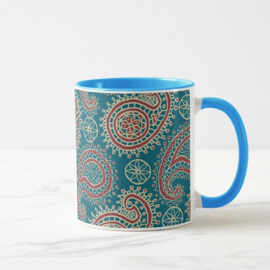 Tasse de café beige bleue rouge de sonnerie de (Droite)