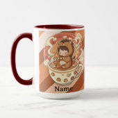 Tasse de café bicolore au hérisson esthétique (Gauche)
