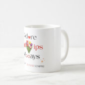Tasse de café bilingue Tulipe (Devant droit)
