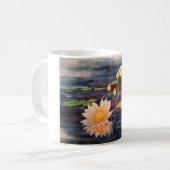 Tasse de café blanc avec des nénuphars peignant (Devant gauche)