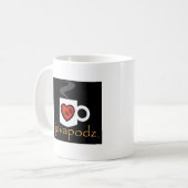 Tasse de café blanc de JavaPodz (Devant gauche)
