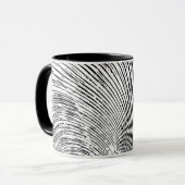 Tasse de café blanc noire abstraite (Devant gauche)