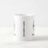 Tasse de café blanche avec nom de marque de logo d (Centre)