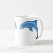Tasse de café blanche dauphins (Devant droit)