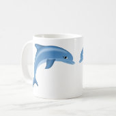 Tasse de café blanche dauphins (Devant gauche)