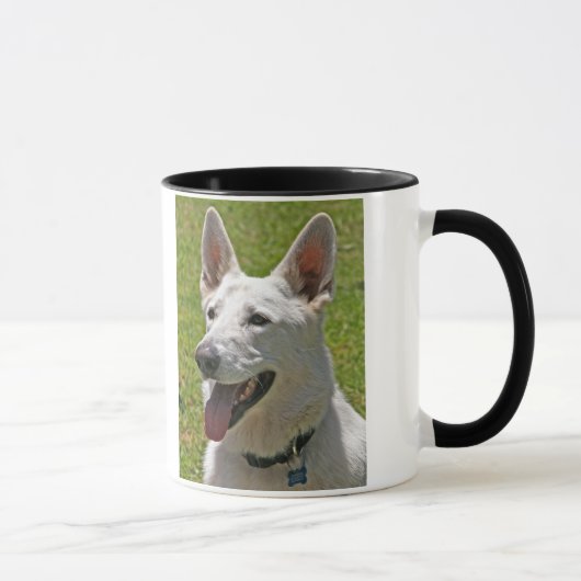 Tasse de café blanche de berger allemand (Droite)