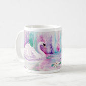 Tasse de café blanche de cygnes (Devant gauche)