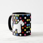 Tasse de café blanche de point de polka de (Devant gauche)