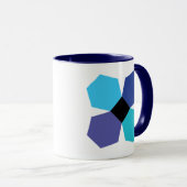 Tasse de café bleue de bloc de fleur de PPE (Devant droit)