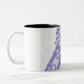 Tasse de café bleue de dessin de clarinette (Gauche)