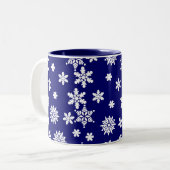 Tasse de café bleue de flocons de neige (Devant gauche)