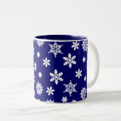 Tasse de café bleue de flocons de neige (Devant droit)