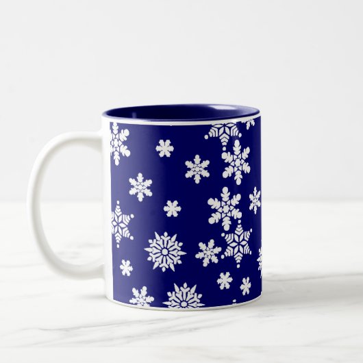 Tasse de café bleue de flocons de neige (Gauche)