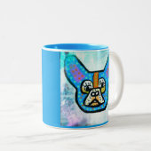 Tasse de café bleue de Frenchie (Devant droit)