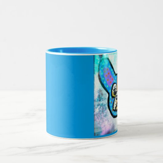 Tasse de café bleue de Frenchie (Centre)