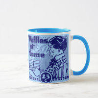 Tasse de café bleue de "GAUFRES"