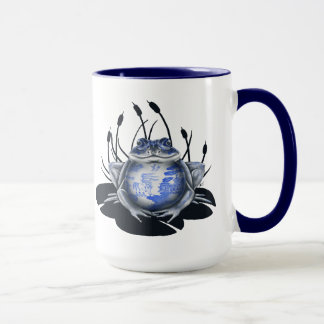 Tasse de café bleue de grenouille de Taureau de