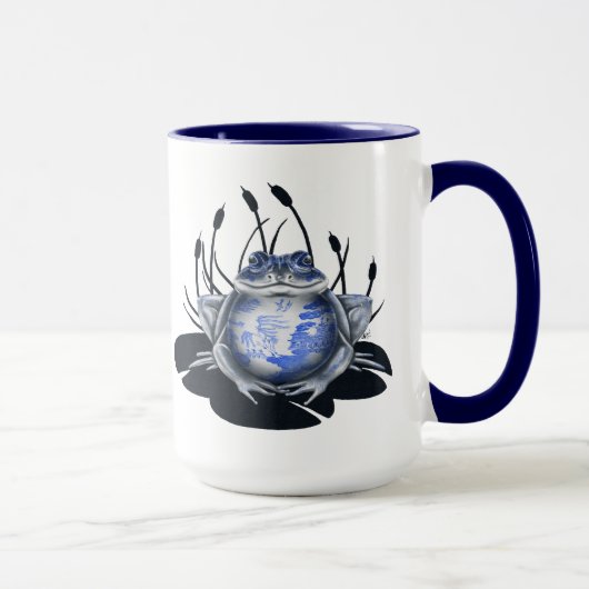 Tasse de café bleue de grenouille de Taureau de (Droite)