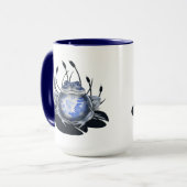 Tasse de café bleue de grenouille de Taureau de (Devant gauche)