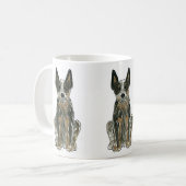 Tasse de café bleue de Heeler de chien australien (Devant gauche)