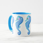 Tasse de café bleue d'hippocampe (Devant gauche)