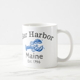 Tasse de café bleue du "Maine de port de barre" d