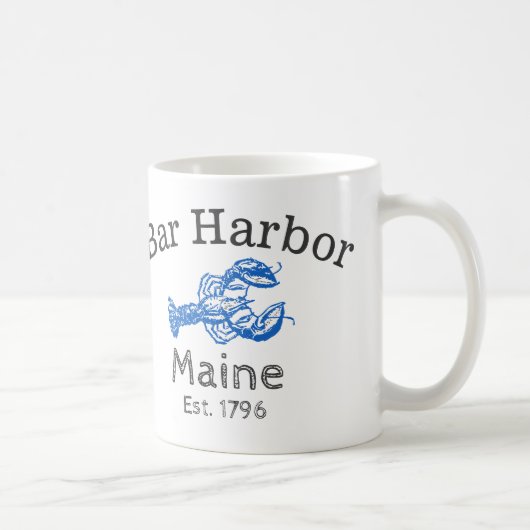 Tasse de café bleue du "Maine de port de barre" de (Droite)