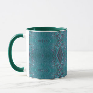 Tasse de café bohémien artistique fluide géométriq